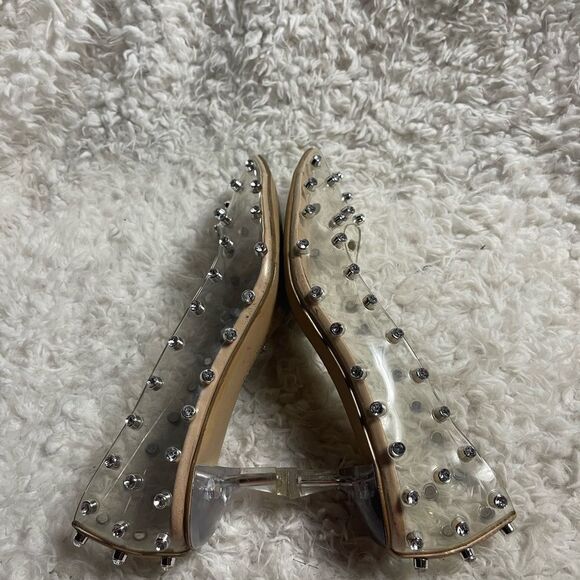Gianni Bini clear slip on kitten heels studded rhinestones accents SZ 10M - Picture 7 of 12